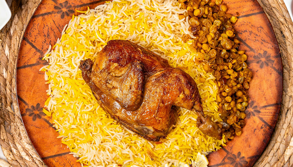 Chicken Tikka Over Saffron Rice