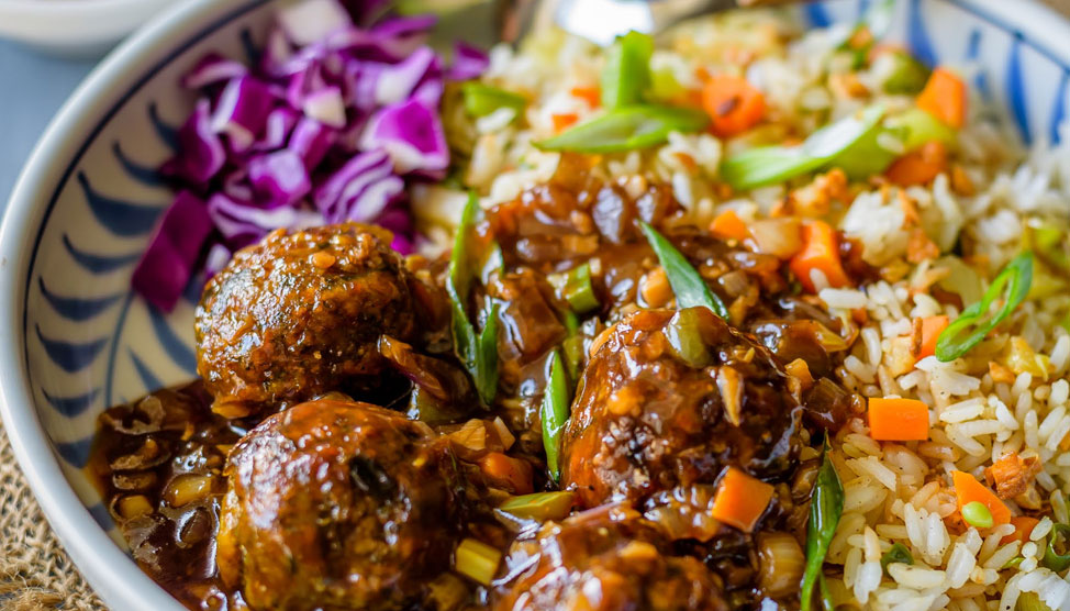 Thick Manchurian Gravy + Fried Rice